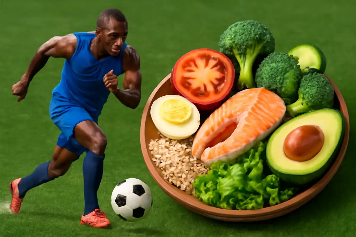 Alimentação de um atleta de futebol