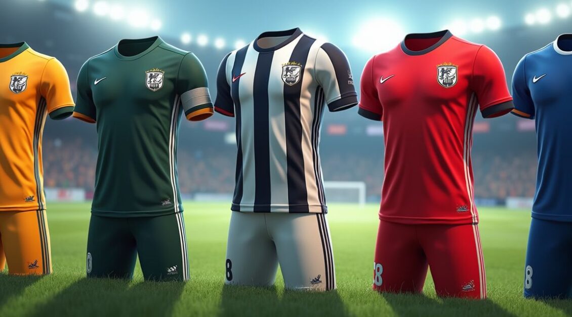 cores de uniformes de futebol - Ilustração detalhada sobre cores de uniformes de futebol