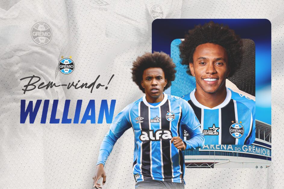 Agora é oficial: Willian retorna ao Brasil para defender o Grêmio