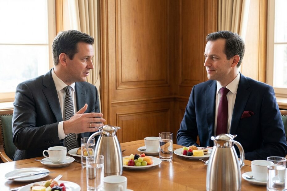 Encontro executivo ilustrativo representando a reunião entre as diretorias de Corinthians e Flamengo