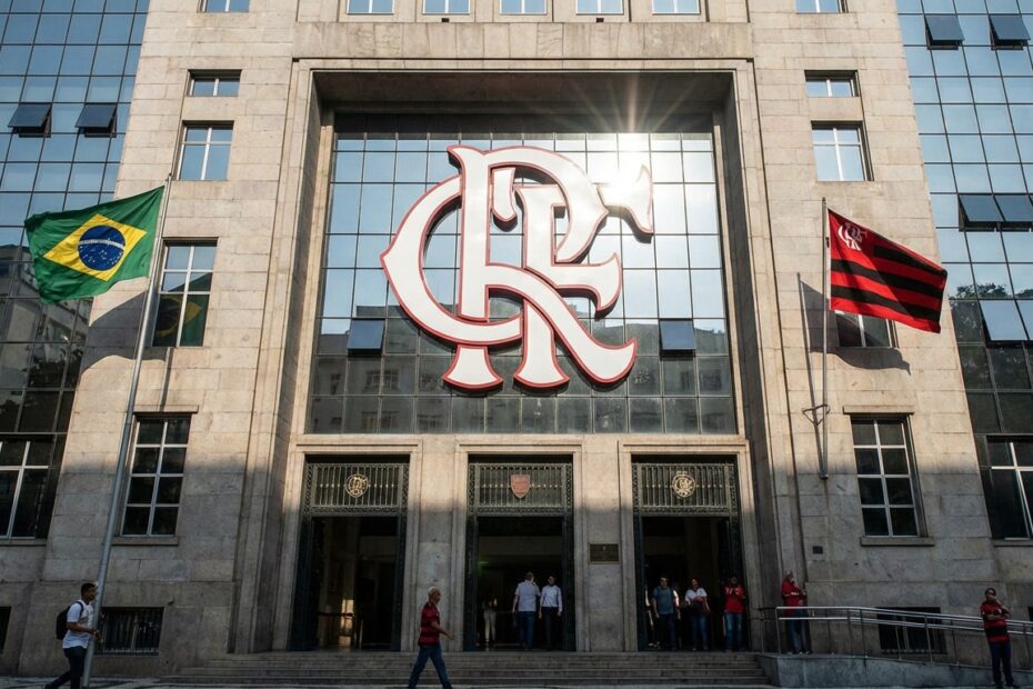 Fachada da sede do Flamengo na Gávea onde ocorrerá a reunião do conselho