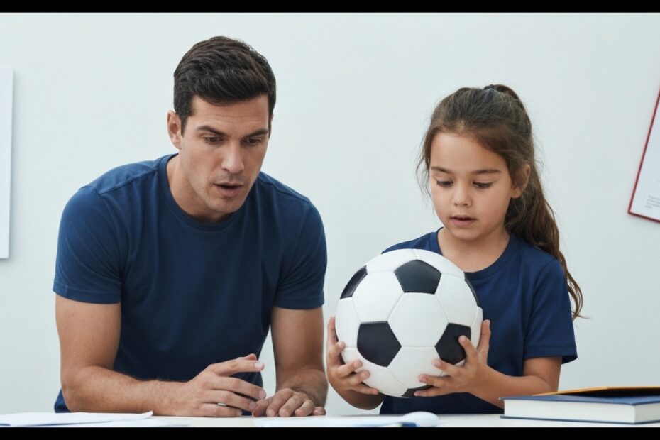 Crianças e adultos jogando futebol de botão, focados em estratégia e trabalho em equipe.