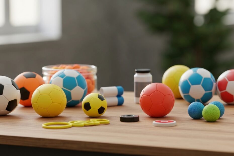 Conjunto de botões e acessórios para jogo de futebol de botão