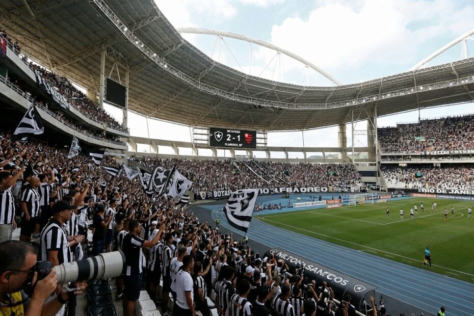 Estádio Nilton Santos preparado para o clássico entre Botafogo e Flamengo pelo Carioca 2026