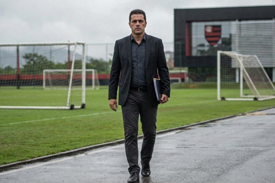 Bap caminha pelo Ninho do Urubu durante definições administrativas do Flamengo