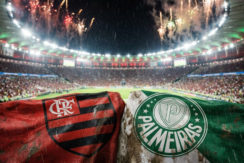 Escudos de Flamengo e Palmeiras em destaque representando o ranking da IFFHS