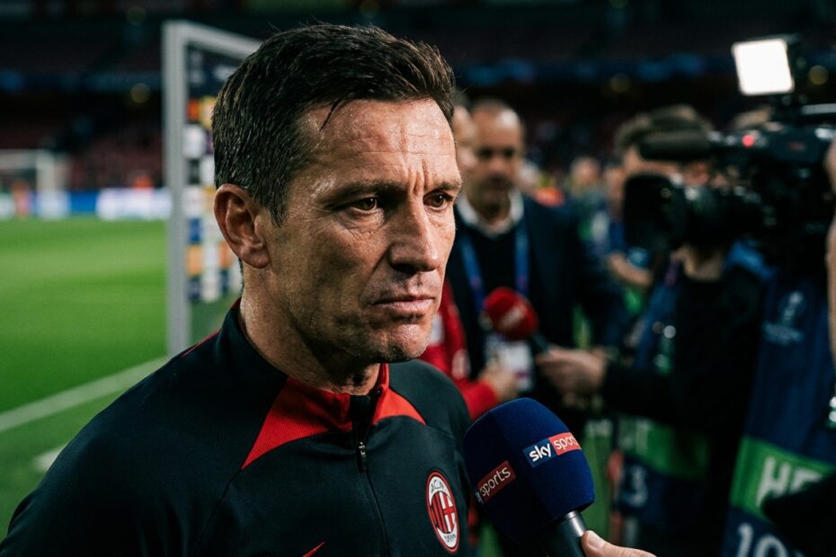 Jogador com expressão séria durante entrevista